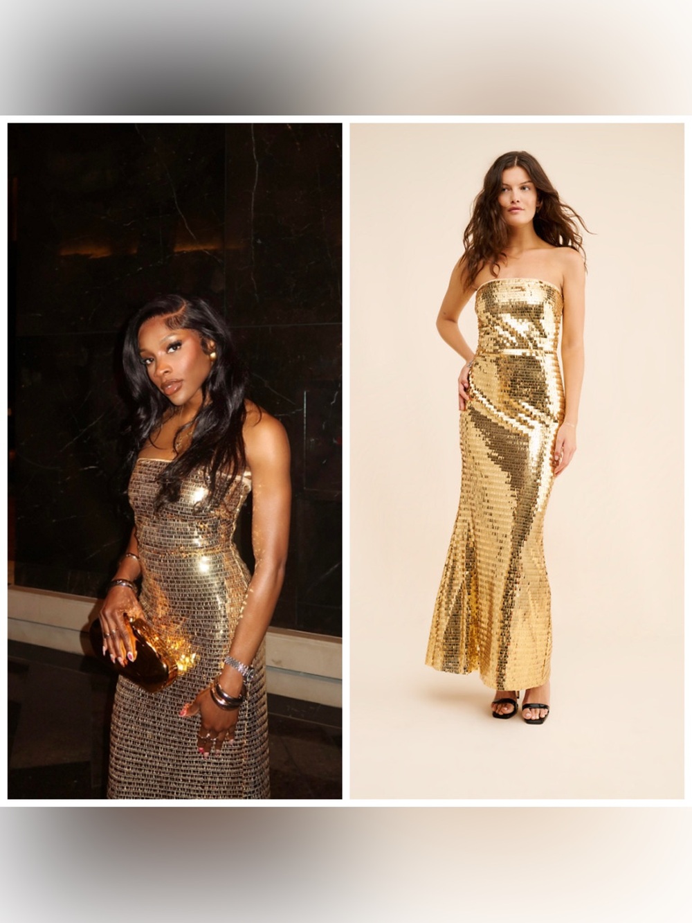 Simon‎ Miller Sculpty Strapless Sequin Maxi Dress Gold Size 8